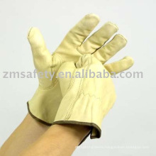 Beige cow grain Driver glove